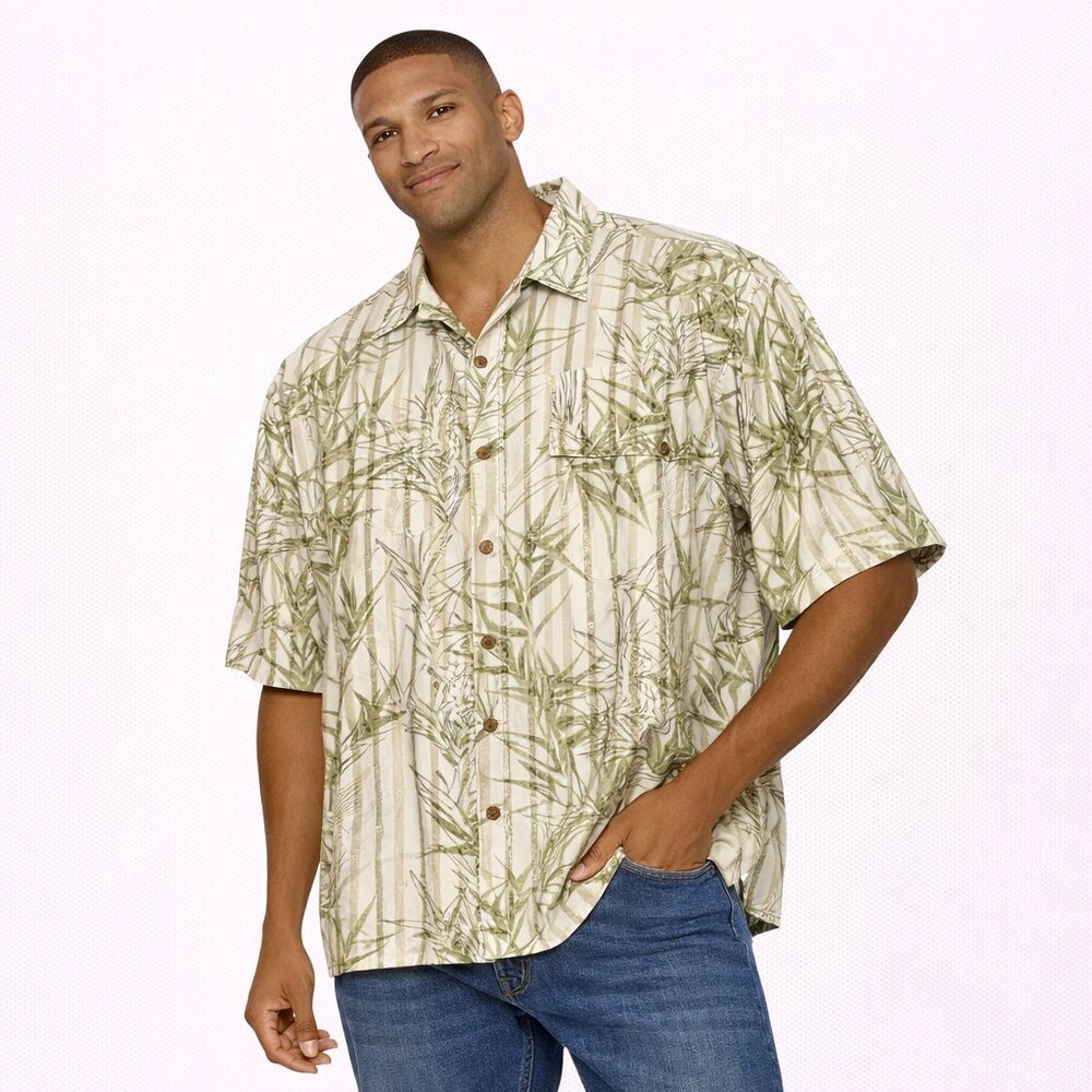 Puritan Hawaiian shirt button down short sleeves Size: 3X